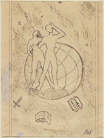 Artist: b'Simon, Bruno.' | Title: b'Desire for love, dropping everything else' | Date: 1941 | Technique: b'monotype, printed in brown ink, from one plate' Artist: b'Simon, Bruno.' | Title: b'Desire for love, dropping everything else' | Date: 1941 | Technique: b'monotype, printed in brown ink, from one plate'
