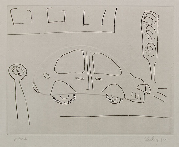 Artist: b'Risley, Tom.' | Title: b'not titled [echidna] [set of 3 etchings #3]' | Date: 1990 | Technique: b'etching, printed in black ink, from one plate; with embossing'