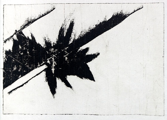 Artist: b'Roberts, Neil.' | Title: b'Eruptions 7' | Date: 1991 | Technique: b'pigment-transfer, printed in brown ink, from one bitumen paper plate' Artist: b'Roberts, Neil.' | Title: b'Eruptions 7' | Date: 1991 | Technique: b'pigment-transfer, printed in brown ink, from one bitumen paper plate'