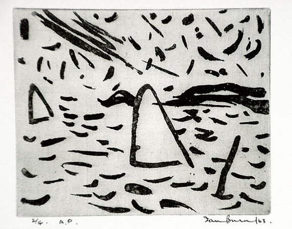 Artist: b'Burn, Ian.' | Title: b'not titled.' | Date: 1963 | Technique: b'aquatint, printed in black ink with plate-tone, from one plate' Artist: b'Burn, Ian.' | Title: b'not titled.' | Date: 1963 | Technique: b'aquatint, printed in black ink with plate-tone, from one plate'