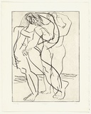 Artist: Furlonger, Joe. | Title: 2 figures | Date: 1992, May | Technique: etching and drypoint, printed in black ink, from one plate