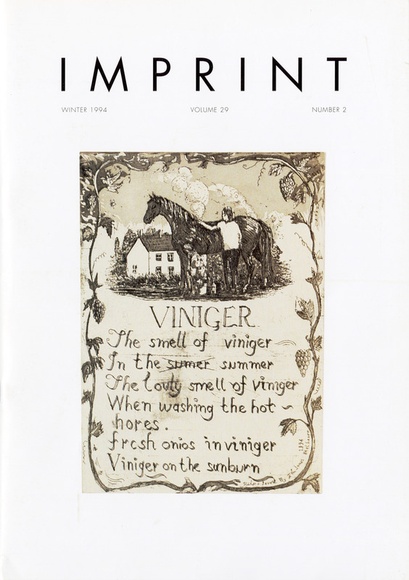 Artist: b'PRINT COUNCIL OF AUSTRALIA' | Title: b'Periodical | Imprint. Melbourne: Print Council of Australia, vol. 29, no. 2, 1994' | Date: 1994 Artist: b'PRINT COUNCIL OF AUSTRALIA' | Title: b'Periodical | Imprint. Melbourne: Print Council of Australia, vol. 29, no. 2, 1994' | Date: 1994