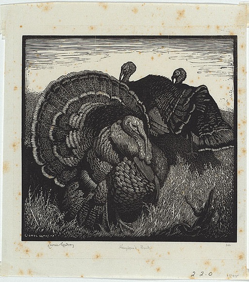 Artist: b'LINDSAY, Lionel' | Title: bHeysen's birds | Date: 1923 | Technique: b'wood-engraving, printed in black ink, from one block' | Copyright: b'Courtesy of the National Library of Australia' Artist: b'LINDSAY, Lionel' | Title: bHeysen's birds | Date: 1923 | Technique: b'wood-engraving, printed in black ink, from one block' | Copyright: b'Courtesy of the National Library of Australia'