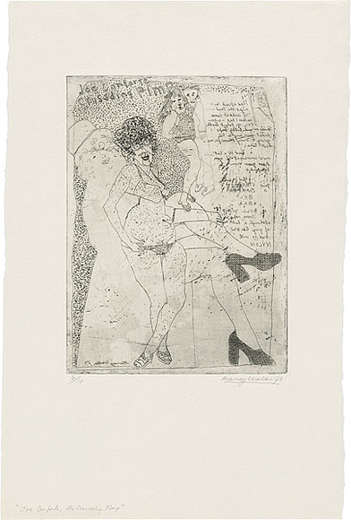 Artist: b'WALKER, Murray' | Title: b'Joe Conforte the crusading pimp.' | Date: 1973 | Technique: b'etching, printed in black ink, from one plate' Artist: b'WALKER, Murray' | Title: b'Joe Conforte the crusading pimp.' | Date: 1973 | Technique: b'etching, printed in black ink, from one plate'