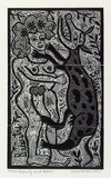 Artist: HANRAHAN, Barbara | Title: Beauty and beast | Date: 1977 | Technique: wood-engraving, printed in black ink, from one block