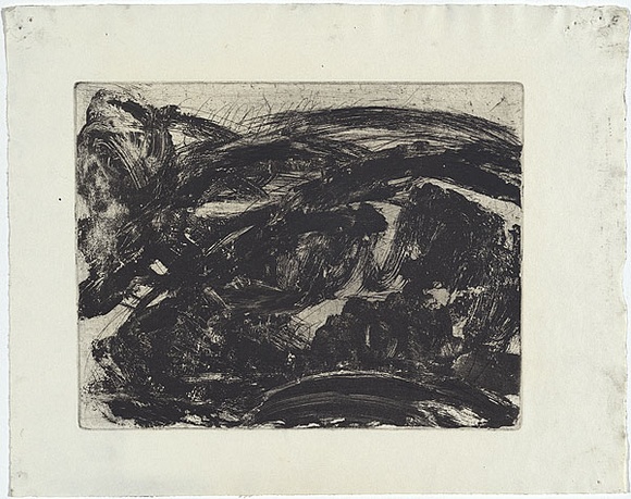 Artist: b'MADDOCK, Bea' | Title: b'Moor landscape' | Date: May 1961 | Technique: b'etching and aquatint, printed in black ink, from one plate' Artist: b'MADDOCK, Bea' | Title: b'Moor landscape' | Date: May 1961 | Technique: b'etching and aquatint, printed in black ink, from one plate'