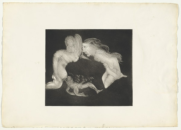 Artist: b'BOYD, Arthur' | Title: bThe women's vow. | Date: (1970) | Technique: b'etching and aquatint, printed in black ink, from one plate' | Copyright: b'Reproduced with permission of Bundanon Trust' Artist: b'BOYD, Arthur' | Title: bThe women's vow. | Date: (1970) | Technique: b'etching and aquatint, printed in black ink, from one plate' | Copyright: b'Reproduced with permission of Bundanon Trust'