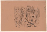 Artist: MACQUEEN, Mary | Title: Interior, Bewick Inn [recto] | Date: 1957 | Technique: lithograph | Copyright: Courtesy Paulette Calhoun, for the estate of Mary Macqueen