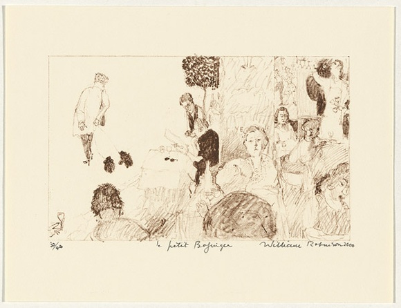 Artist: b'Robinson, William.' | Title: b'le petit Bofinger' | Date: 2000 | Technique: b'lithograph, printed in brown ink, from one plate' Artist: b'Robinson, William.' | Title: b'le petit Bofinger' | Date: 2000 | Technique: b'lithograph, printed in brown ink, from one plate'
