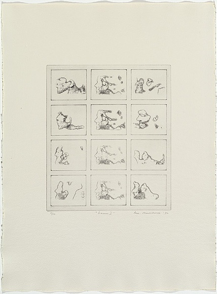 Artist: b'MADDOCK, Bea' | Title: b'Game I' | Date: 1972 | Technique: b'photo-etching and burnishing, printed in black ink' Artist: b'MADDOCK, Bea' | Title: b'Game I' | Date: 1972 | Technique: b'photo-etching and burnishing, printed in black ink'