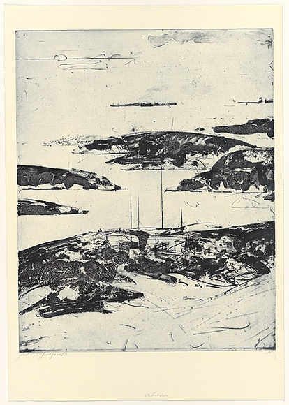 Artist: b'SCHMEISSER, Jorg' | Title: b'Mawson Station' | Date: 2001 | Technique: b'etching, printed in blue ink, from one plate' | Copyright: b'\xc2\xa9 J\xc3\xb6rg Schmeisser' Artist: b'SCHMEISSER, Jorg' | Title: b'Mawson Station' | Date: 2001 | Technique: b'etching, printed in blue ink, from one plate' | Copyright: b'\xc2\xa9 J\xc3\xb6rg Schmeisser'