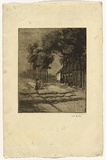 Artist: b'Traill, Jessie.' | Title: b'The roadside, Flanders' | Date: 1907 | Technique: b'etching, drypioint and foul biting, printed in brown ink with plate-tone, from one plate'