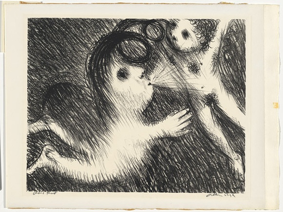 Artist: b'BOYD, Arthur' | Title: b'St Francis blowing Brother Masseo into the air.' | Date: (1965) | Technique: b'lithograph, printed in black ink, from one plate' | Copyright: b'Reproduced with permission of Bundanon Trust' Artist: b'BOYD, Arthur' | Title: b'St Francis blowing Brother Masseo into the air.' | Date: (1965) | Technique: b'lithograph, printed in black ink, from one plate' | Copyright: b'Reproduced with permission of Bundanon Trust'