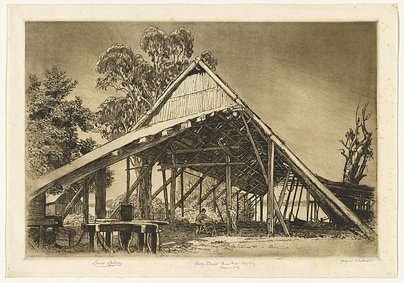 Artist: b'LINDSAY, Lionel' | Title: bRock Davis's Slips, Woy Woy | Date: 1917 | Technique: b'etching and drypoint, printed in warm black ink with plate-tone, from one copper plate' | Copyright: b'Courtesy of the National Library of Australia' Artist: b'LINDSAY, Lionel' | Title: bRock Davis's Slips, Woy Woy | Date: 1917 | Technique: b'etching and drypoint, printed in warm black ink with plate-tone, from one copper plate' | Copyright: b'Courtesy of the National Library of Australia'