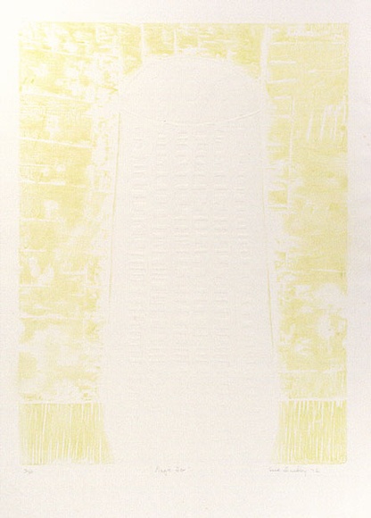 Artist: b'Buckley, Sue.' | Title: b'Magic box.' | Date: 1972 | Technique: b'woodcut, printed in yellow ink, from one block' | Copyright: b'This work appears on screen courtesy of Sue Buckley and her sister Jean Hanrahan' Artist: b'Buckley, Sue.' | Title: b'Magic box.' | Date: 1972 | Technique: b'woodcut, printed in yellow ink, from one block' | Copyright: b'This work appears on screen courtesy of Sue Buckley and her sister Jean Hanrahan'