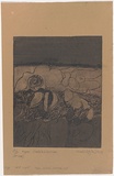 Artist: Hodgkinson, Frank. | Title: Figure, Banksia in landscape | Date: 1971 | Technique: hard ground aquatint, oil viscosity