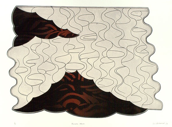 Artist: b'Clutterbuck, Jock.' | Title: b'Firewater waves.' | Date: 1973 | Technique: b'etching and aquatint, colour stencil, printed from one magnesium plate'