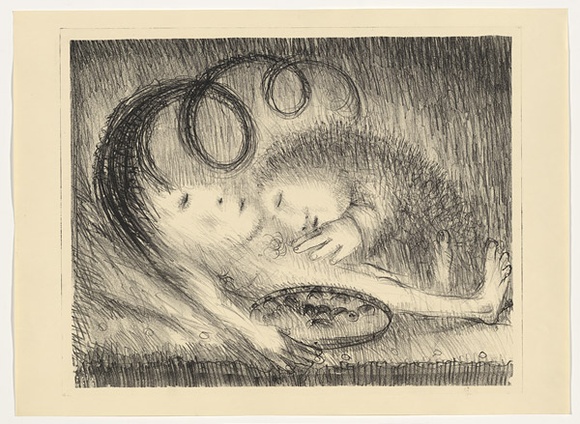 Artist: b'BOYD, Arthur' | Title: b'St Clare attending to St Francis.' | Date: (1965) | Technique: b'lithograph, printed in black ink, from one plate' | Copyright: b'Reproduced with permission of Bundanon Trust' Artist: b'BOYD, Arthur' | Title: b'St Clare attending to St Francis.' | Date: (1965) | Technique: b'lithograph, printed in black ink, from one plate' | Copyright: b'Reproduced with permission of Bundanon Trust'