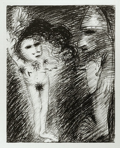 Artist: b'BOYD, Arthur' | Title: b'St Francis with the stigmata appearing to the Pope.' | Date: (1965) | Technique: b'lithograph, printed in black ink, from one plate' | Copyright: b'Reproduced with permission of Bundanon Trust' Artist: b'BOYD, Arthur' | Title: b'St Francis with the stigmata appearing to the Pope.' | Date: (1965) | Technique: b'lithograph, printed in black ink, from one plate' | Copyright: b'Reproduced with permission of Bundanon Trust'