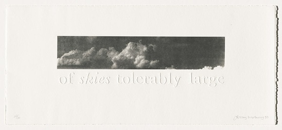 Artist: b'Duxbury, Lesley.' | Title: b'of skies tolerably large.' | Date: 1993 | Technique: b'photo-transfer with embossing'