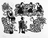 Artist: Allen, Joyce. | Title: Yes, they are new. | Date: 1986 | Technique: linocut, printed in black ink, from one block