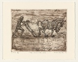 Artist: MENELAUS, Sarah | Title: This remains the same | Date: 1999, October | Technique: etching, printed in sepia ink, from one plate