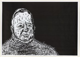 Artist: bO'Donnell, Aaron. | Title: b'Not titled [sweaty guy].' | Date: 2003 | Technique: b'photocopy, printed in dark red and black ink; red stamp'