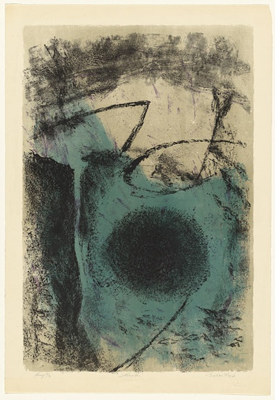 Artist: b'King, Grahame.' | Title: b'Crater' | Date: 1963 | Technique: b'lithograph, printed in colour, from four stones [or plates]'