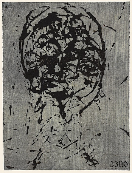 Artist: b'Tillers, Imants.' | Title: b'Flight at 33110' | Date: 1993 | Technique: b'woodcut, printed in white and black ink, from two blocks' | Copyright: b'Courtesy of the artist' Artist: b'Tillers, Imants.' | Title: b'Flight at 33110' | Date: 1993 | Technique: b'woodcut, printed in white and black ink, from two blocks' | Copyright: b'Courtesy of the artist'