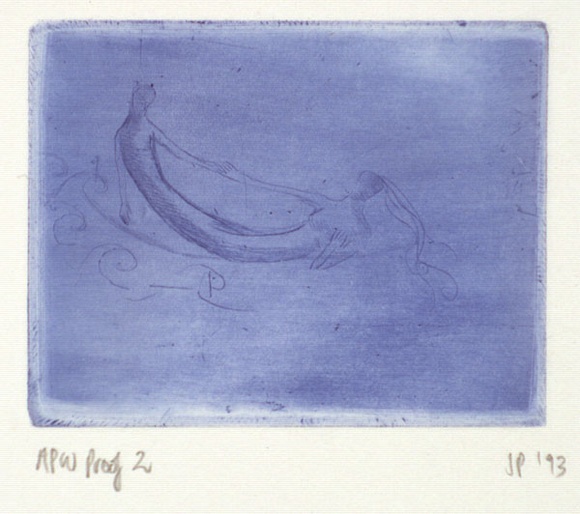 Artist: b'Palethorpe, Jan' | Title: b'Sea saw' | Date: 1993 | Technique: b'etching, printed in blue ink with plate-tone, from one plate' Artist: b'Palethorpe, Jan' | Title: b'Sea saw' | Date: 1993 | Technique: b'etching, printed in blue ink with plate-tone, from one plate'