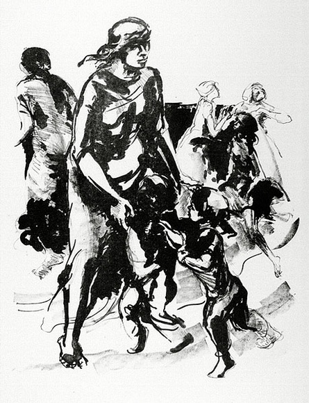 Artist: bO'Connor, Ailsa. | Title: b'not titled' | Date: c.1975 | Technique: b'lithograph, printed in black ink, from one stone' Artist: bO'Connor, Ailsa. | Title: b'not titled' | Date: c.1975 | Technique: b'lithograph, printed in black ink, from one stone'