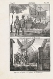 Artist: Antonelli, Giuseppe. | Title: Nave pel trasporto de' Deportati. [Convict ship].  Approdo nel porto di Sydney de Deportati.  [Arrival of the convicts in Sydney Harbour]. | Date: 1841 | Technique: lithograph, printed in black ink from two stones