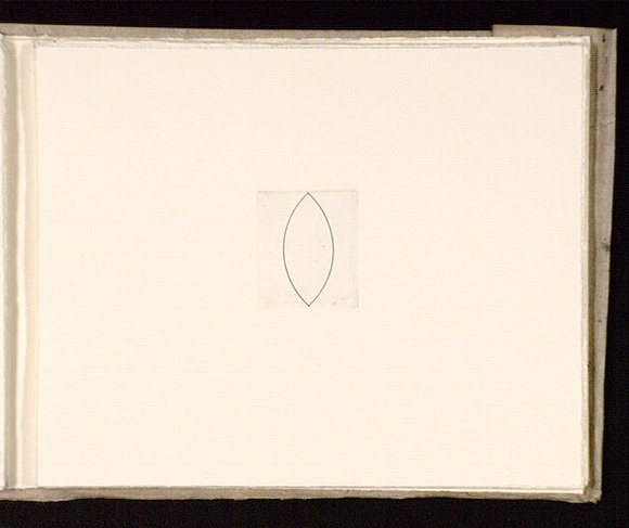 Artist: b'Mann, Gillian.' | Title: b'(Line drawing of oval).' | Date: 1981 | Technique: b'etching, printed in black ink, from one plate' Artist: b'Mann, Gillian.' | Title: b'(Line drawing of oval).' | Date: 1981 | Technique: b'etching, printed in black ink, from one plate'