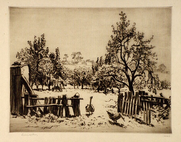 Artist: b'LINDSAY, Lionel' | Title: b'The old orchard, Ambleside' | Date: 1925 | Technique: b'drypoint, printed in brown ink with plate-tone, from one plate' | Copyright: b'Courtesy of the National Library of Australia' Artist: b'LINDSAY, Lionel' | Title: b'The old orchard, Ambleside' | Date: 1925 | Technique: b'drypoint, printed in brown ink with plate-tone, from one plate' | Copyright: b'Courtesy of the National Library of Australia'
