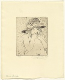 Artist: WALKER, Murray | Title: Pensive Jennifer | Date: 1965 | Technique: etching, printed in black ink, from one plate