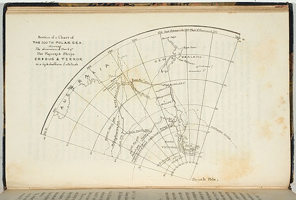 Title: b'Section of a chart of the South Polar Sea.' | Date: 1846 | Technique: b'lithograph, printed in black ink, from one stone' Title: b'Section of a chart of the South Polar Sea.' | Date: 1846 | Technique: b'lithograph, printed in black ink, from one stone'