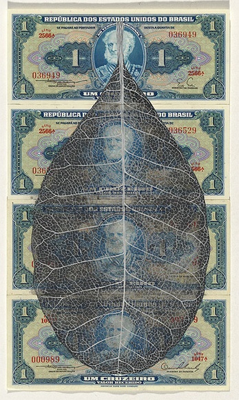 Artist: b'HALL, Fiona' | Title: b'Anacardium occidentale - Cashew nut (Brazilian currency)' | Date: 2000 - 2002 | Technique: b'gouache' | Copyright: b'\xc2\xa9 Fiona Hall' Artist: b'HALL, Fiona' | Title: b'Anacardium occidentale - Cashew nut (Brazilian currency)' | Date: 2000 - 2002 | Technique: b'gouache' | Copyright: b'\xc2\xa9 Fiona Hall'