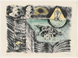 Artist: COLEING, Tony | Title: Fishing (they're on the bight) | Date: 1985 | Technique: lithograph, printed in colour, from three stones