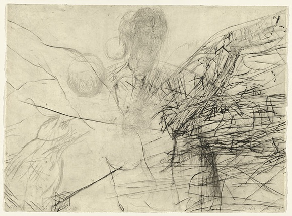 Artist: b'PARR, Mike' | Title: b'Solar winds 1.' | Date: 1989 | Technique: b'drypoint, printed in black ink with plate-tone, from one copper plate' Artist: b'PARR, Mike' | Title: b'Solar winds 1.' | Date: 1989 | Technique: b'drypoint, printed in black ink with plate-tone, from one copper plate'