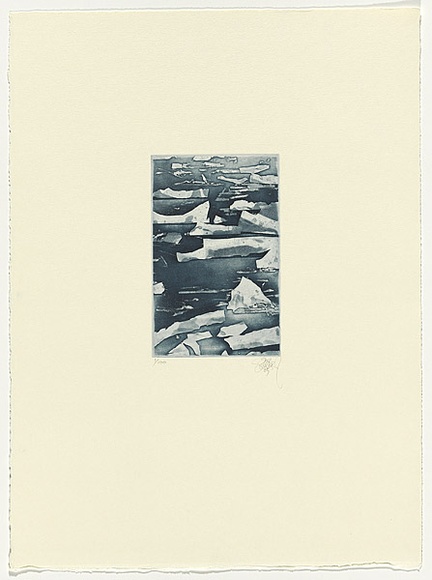Artist: b'SCHMEISSER, Jorg' | Title: b'Breaking the ice [b]' | Date: 2002-3 | Technique: b'etching, printed in blue/black ink, from one plate' | Copyright: b'\xc2\xa9 J\xc3\xb6rg Schmeisser'