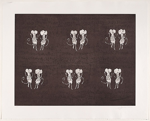 Artist: b'Rose, Jacqueline.' | Title: bJosephine's song | Date: 2001 | Technique: b'etching, printed in brown ink, from one copper plate'