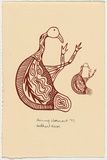 Artist: Clarmont, Sammy. | Title: Nhampi and young | Date: 1997, December | Technique: screenprint, printed in red ochre ink, from one screen