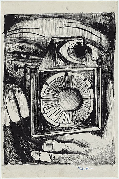 Artist: b'Blackman, Charles.' | Title: b'Newspaper man.' | Date: 1953 | Technique: b'lithograph, printed in black ink, from one plate' Artist: b'Blackman, Charles.' | Title: b'Newspaper man.' | Date: 1953 | Technique: b'lithograph, printed in black ink, from one plate'