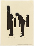 Artist: b'Thake, Eric.' | Title: b'Epstein, Einstein? I can never remember!' | Date: 1962 | Technique: b'linocut, printed in black ink, from one block'