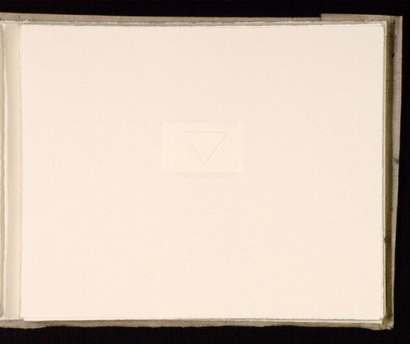 Artist: b'Mann, Gillian.' | Title: b'(Embossed triangle).' | Date: 1981 | Technique: b'etching, printed in black ink, from one plate' Artist: b'Mann, Gillian.' | Title: b'(Embossed triangle).' | Date: 1981 | Technique: b'etching, printed in black ink, from one plate'
