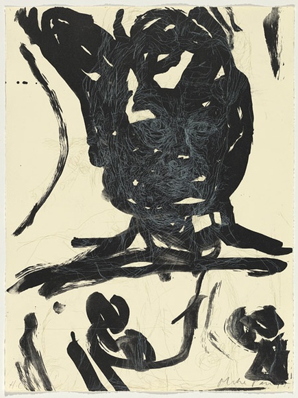 Artist: b'PARR, Mike' | Title: b'not titled.' | Date: 1995 | Technique: b'etching, printed in white ink, from one plate; lithograph, printed in black ink, from one stone' Artist: b'PARR, Mike' | Title: b'not titled.' | Date: 1995 | Technique: b'etching, printed in white ink, from one plate; lithograph, printed in black ink, from one stone'