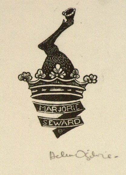 Artist: b'OGILVIE, Helen' | Title: bnot titled [Horse's hind leg inverted inside crown]. | Date: c.1941 | Technique: b'wood-engraving, printed in black ink, from one block'