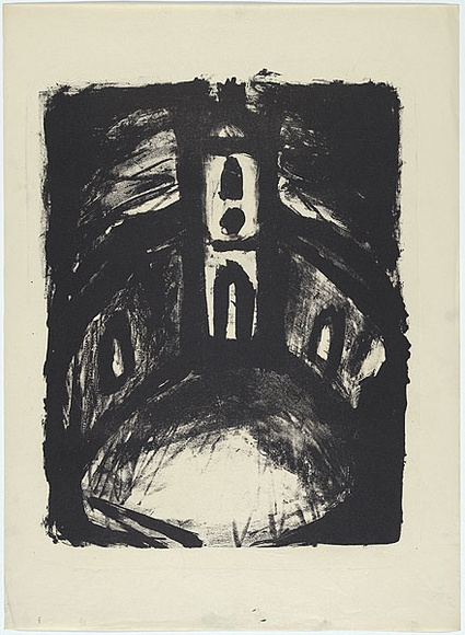 Artist: b'MADDOCK, Bea' | Title: b'Ruined church' | Date: 1961 | Technique: b'lithograph, printed in black ink, from one stone' Artist: b'MADDOCK, Bea' | Title: b'Ruined church' | Date: 1961 | Technique: b'lithograph, printed in black ink, from one stone'