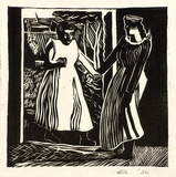 Artist: O'Connor, Vic. | Title: The Visitation | Date: 1936 | Technique: linocut, printed in black ink, from one block | Copyright: Reproduced with permission of the artist.