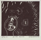 Artist: Brown, Donna. | Title: In the horrors | Date: 1995, June | Technique: etching and aquatint, relief printed in black ink, from one plate